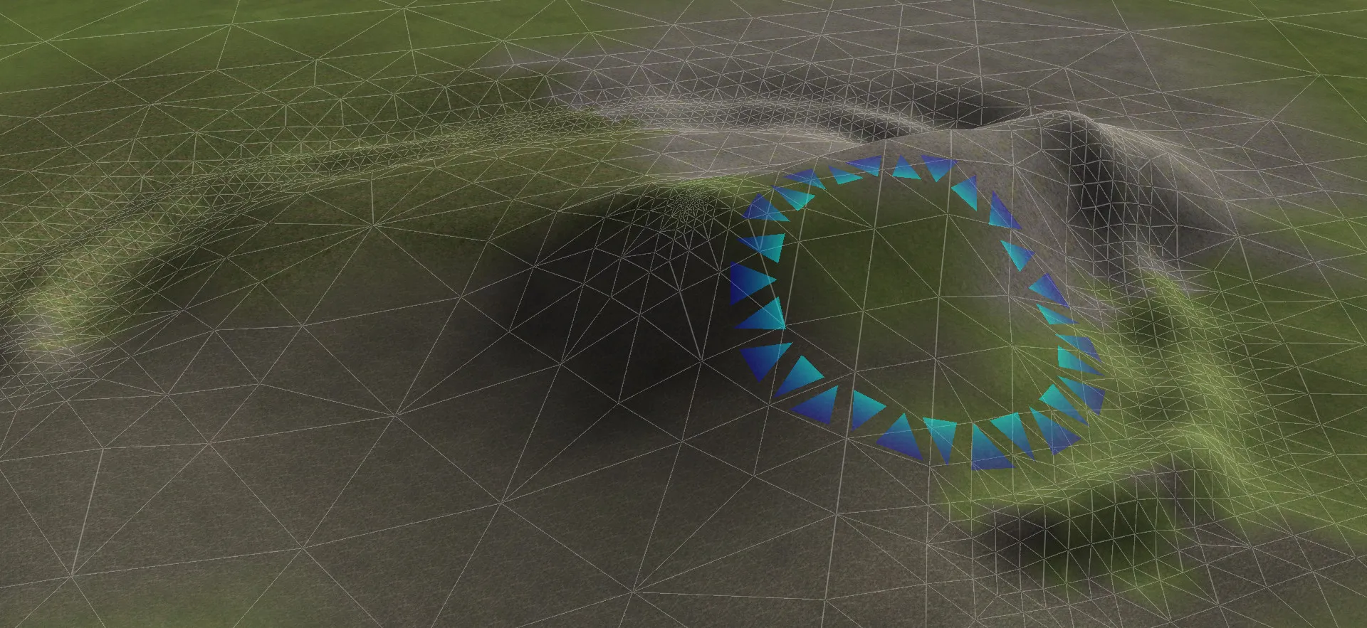 Track and terrain geometry ready for export to FBX